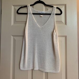 Jones New York Cream Sleeveless Knit Sweater sz L